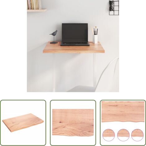 Piano in rovere -  Piano Tavolo Marrone Chiaro 60x40x2cm Rovere Massello Trattato