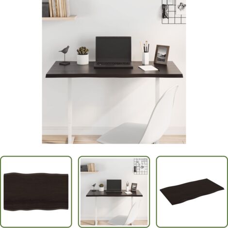 Piano in rovere -  Piano Tavolo Marrone Scuro 100x60x2 cm in Rovere Non Trattato
