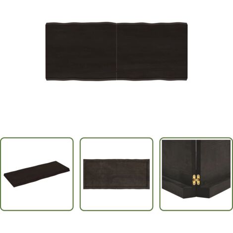 Piano in rovere -  Piano Tavolo Marrone Scuro 120x50x(2-6)cm Rovere Non Trattato