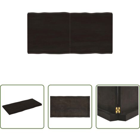 Piano in rovere -  Piano Tavolo Marrone Scuro 120x60x(2-6)cm Rovere Non Trattato