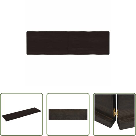 Piano in rovere -  Piano Tavolo Marrone Scuro 140x40x(2-4)cm Rovere Non Trattato