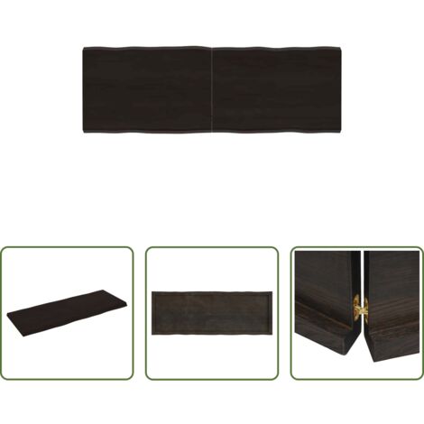 Piano in rovere -  Piano Tavolo Marrone Scuro 140x50x(2-4) cm Rovere Non Trattato