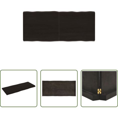 Piano in rovere -  Piano Tavolo Marrone Scuro 140x60x(2-6)cm Rovere Non Trattato