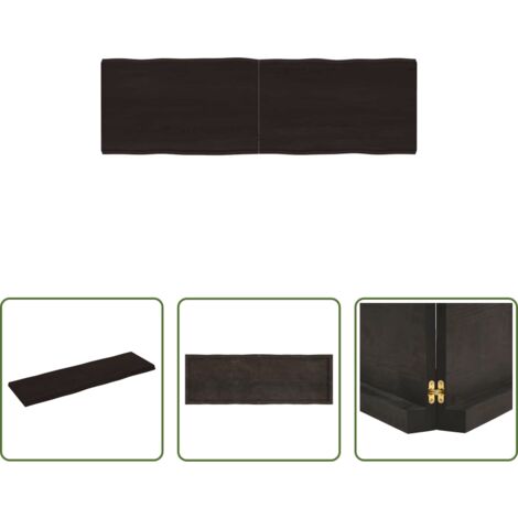 Piano in rovere -  Piano Tavolo Marrone Scuro 160x50x(2-6)cm Rovere Non Trattato