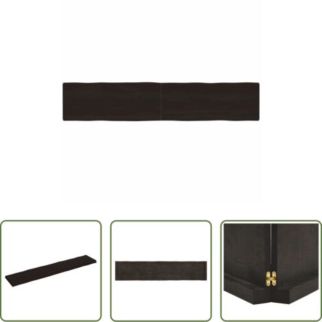 Piano in rovere -  Piano Tavolo Marrone Scuro 200x40x(2-6)cm Rovere Non Trattato