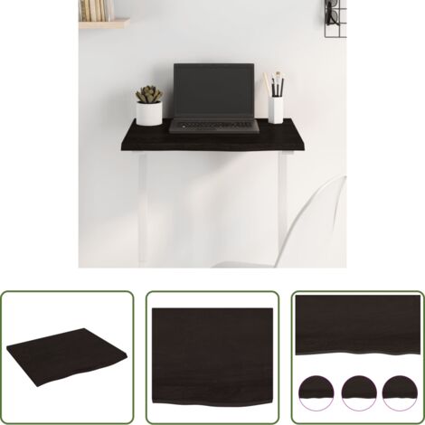 Piano in rovere -  Piano Tavolo Marrone Scuro 60x50x2cm Rovere Massello Trattato