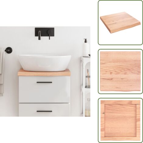 Piano in rovere - vidaXL Piano Bagno Marrone 40x40x(2-4) cm Legno Massello Trattato - Piano in legno trattato