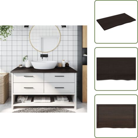 Piano in rovere - vidaXL Piano Bagno Marrone Scuro 100x60x(2-4)cm Legno Trattato -