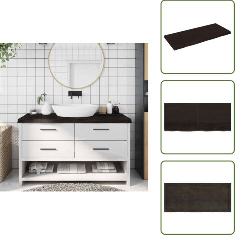 Piano in rovere - vidaXL Piano Bagno Marrone Scuro 140x60x(2-6)cm Legno Trattato -