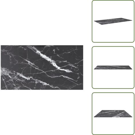 Piano in vetro - vidaXL Piano Tavolo Nero 120x65 cm 8mm Vetro Temperato Design Marmo - Tavolo da pranzo marmo