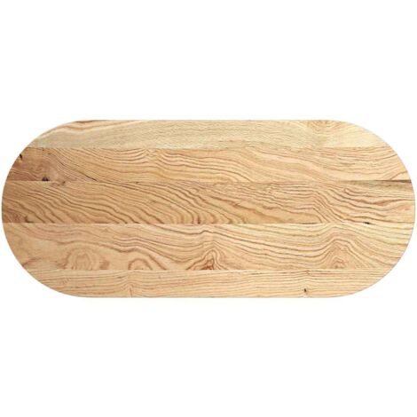 Piano per Tavolo 140x60x4 cm in Rovere Massello Ovale vidaXL