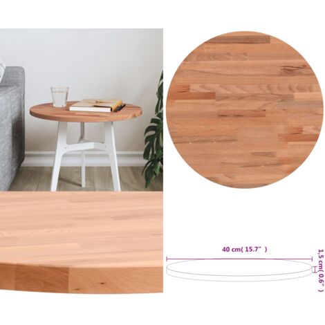 Piano per Tavolo Ø40x1,5 cm Rotondo in Legno Massello di Faggio - Tavolo rotondo - Piano per tavolo