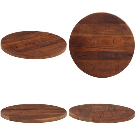 Piano per Tavolo Ø 40x2,5 cm Rotondo Legno Massello di Recupero - Tavolo in legno - Legno di recupero