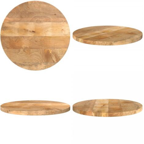 Piano per Tavolo Ø 40x3,8 cm Rotondo in Legno Massello di Mango - Tavolo in legno - Legno di mango