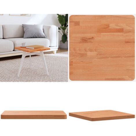 Piano per Tavolo 40x40x2,5 cm Quadrato Legno Massello di Faggio - Tavolo in legno - Piano per tavolo