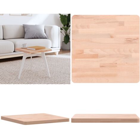 Piano per Tavolo 40x40x2,5 cm Quadrato Legno Massello di Faggio - Tavolo in legno - Piano per tavolo