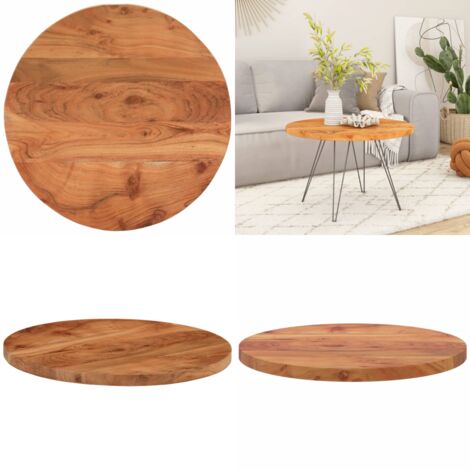 Piano per Tavolo Ø50x3,8 cm Rotondo in Legno Massello di Acacia - Tavolo rotondo - Piano per tavolo