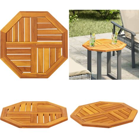 Piano per Tavolo 50x50x2 cm Ottagonale Legno Massello di Acacia - Tavolo da giardino - Piano in acacia
