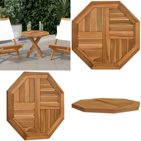 Piano per Tavolo 50x50x2,5 cm Ottagonale Legno Massello Teak - Tavolo da giardino - Piano per tavolo