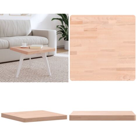 Piano per Tavolo 50x50x4 cm Quadrato Legno Massello di Faggio - Tavolo in faggio - Piano per tavolo