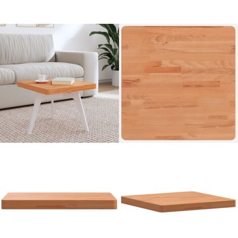 Piano per Tavolo 50x50x4 cm Quadrato Legno Massello di Faggio - Tavolo in legno - Piano per tavolo