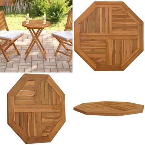Piano per Tavolo 60x60x2,5 cm Ottagonale Legno Massello di Teak - Tavolo da giardino - Piano in teak