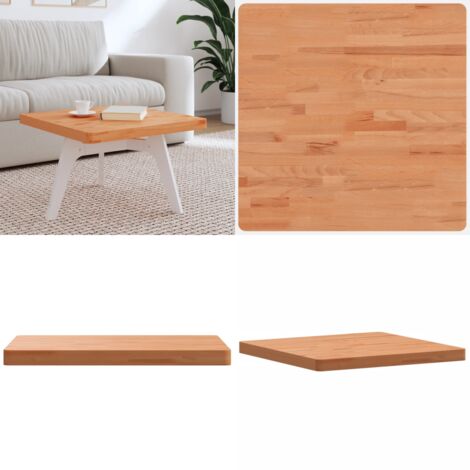 Piano per Tavolo 60x60x4 cm Quadrato Legno Massello di Faggio - Tavolo in legno - Piano per tavolo