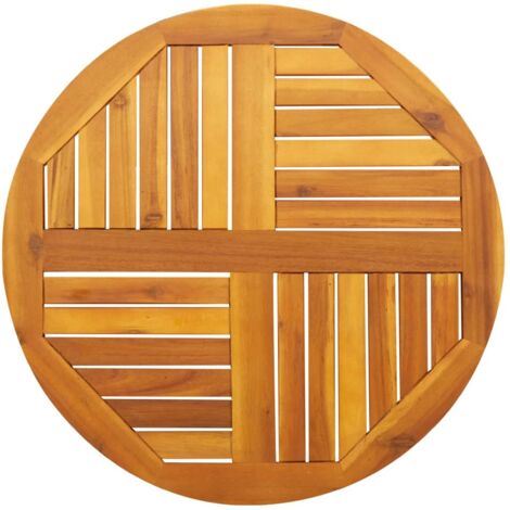 Piano per Tavolo Ø70x2 cm Rotondo in Legno Massello di Acacia vidaXL