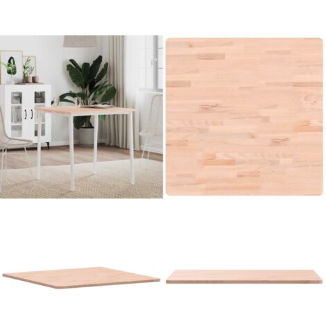 Piano per Tavolo 70x70x1,5 cm Quadrato Legno Massello di Faggio - Tavolo da pranzo - Piano per tavolo