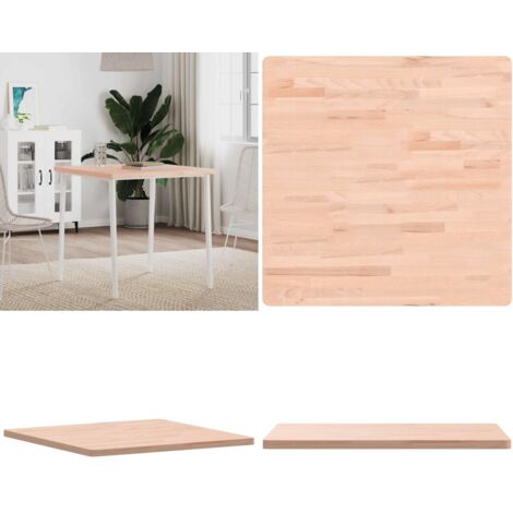 Piano per Tavolo 70x70x2,5 cm Quadrato Legno Massello di Faggio - Tavolo da pranzo - Piano per tavolo