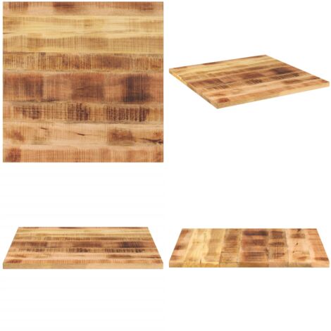 Piano per Tavolo 70x70x3,8 cm Quadrato Legno di Mango Grezzo - Tavolo in legno - Piano per tavolo