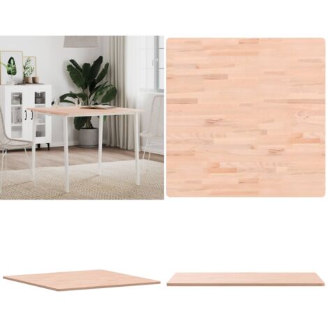 Piano per Tavolo 80x80x1,5 cm Quadrato Legno Massello di Faggio - Tavolo da pranzo - Piano in faggio