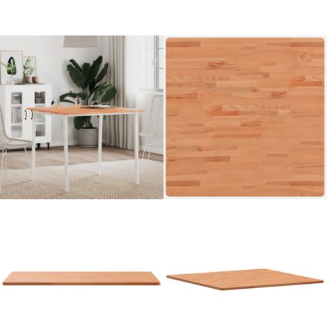 Piano per Tavolo 80x80x1,5 cm Quadrato Legno Massello di Faggio - Tavolo da pranzo - Piano per tavolo