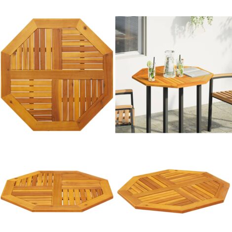 Piano per Tavolo 80x80x2,2 cm Ottagonale Legno Massello Acacia - Tavolo da giardino - Piano in acacia