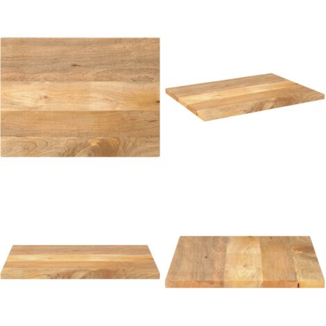 Piano per Tavolo 90x70x3,8 cm Rettangolare Legno Massello Mango - Tavolo in legno - Piano in mango