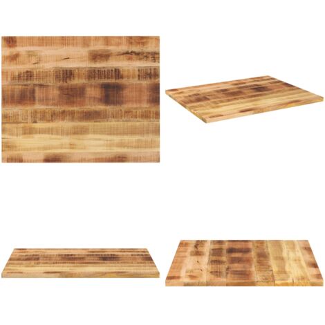 Piano per Tavolo 90x80x3,8 cm Rettangolare Legno Mango Grezzo - Tavolo in legno - Piano per tavolo