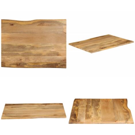 Piano per Tavolo 90x80x3,8cm Bordi Vivi in Legno Massello Mango - Tavolo in legno - Legno massello mango
