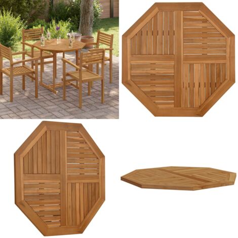Piano per Tavolo 90x90x2,5 cm Ottagonale Legno Massello di Teak - Tavolo da giardino - Legno massello teak