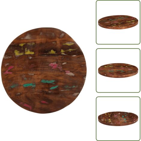 Piano per tavolo - vidaXL Piano per Tavolo Ø 60x3,8 cm Rotondo Legno Massello di Recupero - Tavolo rotondo