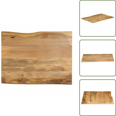 Piano per tavolo - vidaXL Piano per Tavolo 90x80x3,8cm Bordi Vivi in Legno Massello Mango -