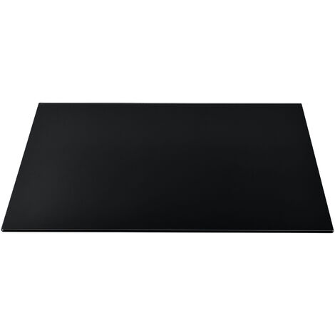 Piano Rettangolare in Vetro Glasgow 1000 x 620 mm per Tavoli 'Fai da te' Protezione Pavimento Stufa - Nero [neu.haus]