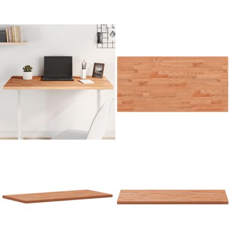 Piano Tavolo 100x50x2,5cm Rettangolare Legno Massello di Faggio - Piano in legno - Tavolo in faggio