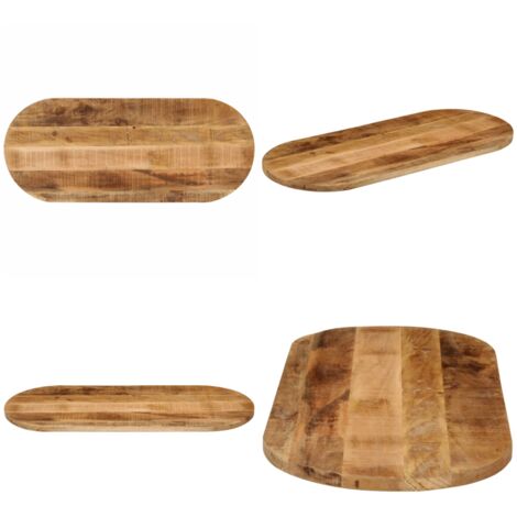 Piano Tavolo 110x40x2,5 cm Ovale Legno Massello Grezzo di Mango - Piano in legno mango - Tavolo da pranzo
