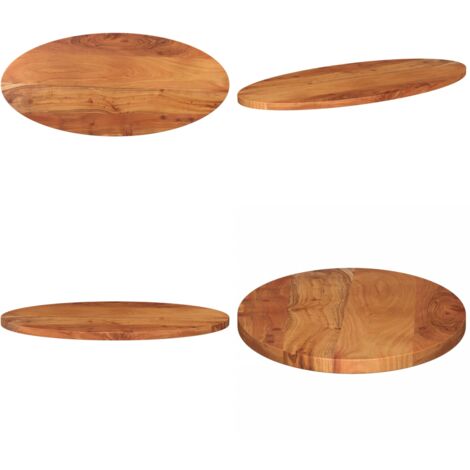 Piano Tavolo 110x50x3,8 cm Ovale in Legno Massello di Acacia - Piano in acacia - Tavolo in legno massello