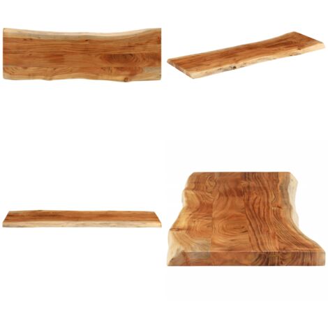 Piano Tavolo 120x40x3,8 cm Rettangolare Legno Acacia Bordi Vivi - Piano in acacia - Tavolo da bar