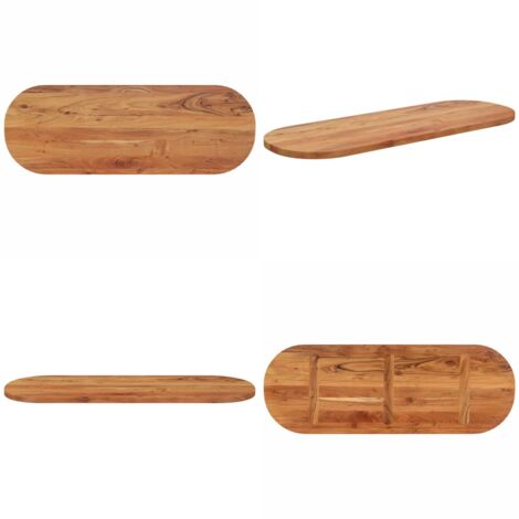 Piano Tavolo 140x50x2,5 cm Ovale in Legno Massello di Acacia - Piano in legno - Tavolo da pranzo