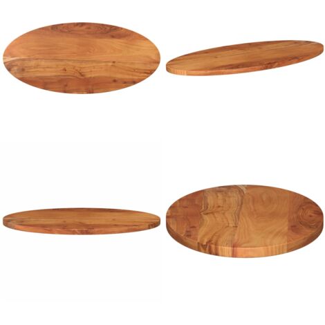 Piano Tavolo 140x60x3,8 cm Ovale in Legno Massello di Acacia - Piano in acacia - Tavolo da pranzo