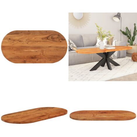 Piano Tavolo 150x50x3,8 cm Ovale in Legno Massello di Acacia - Piano in legno - Tavolo da pranzo