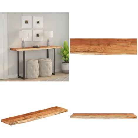 Piano Tavolo 160x40x3,8 cm Rettangolare Legno Acacia Bordi Vivi - Piano in acacia - Tavolo da bar