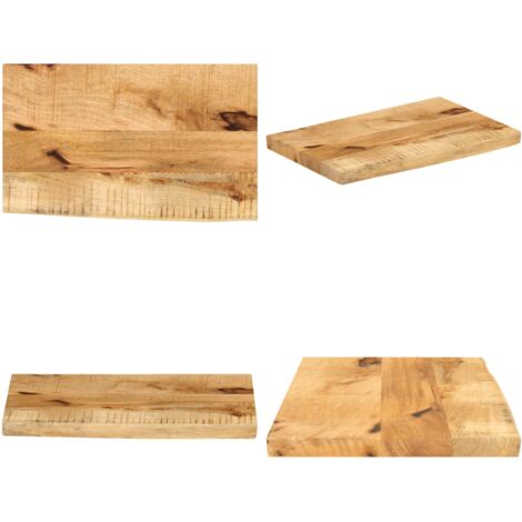 Piano Tavolo 40x20x3,8 cm Bordi Vivi Legno di Mango Grezzo - Piano in legno - Tavolo in mango